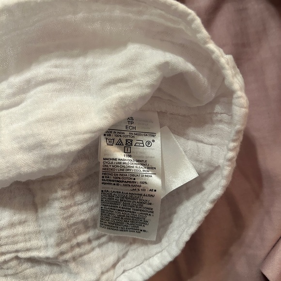 Old Navy White Gauze Cotton Blouse XS - Picture 4 of 6